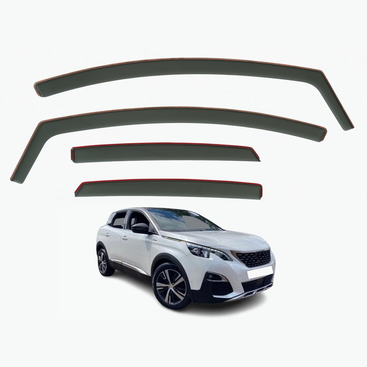 Peugeot 3008 MK2 Wind Deflectors 2017–2024, In-Channel