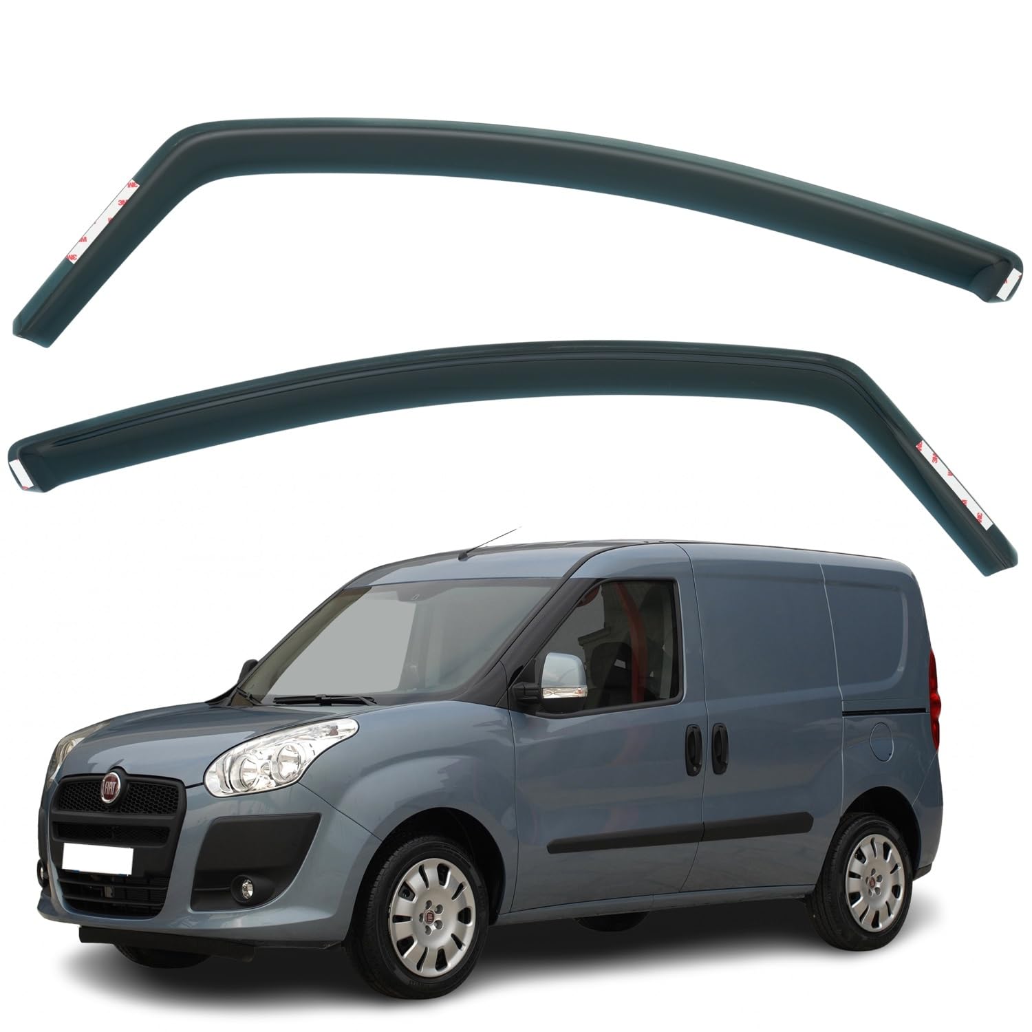 Fiat Doblo Wind Deflectors 2010–2022, In-Channel