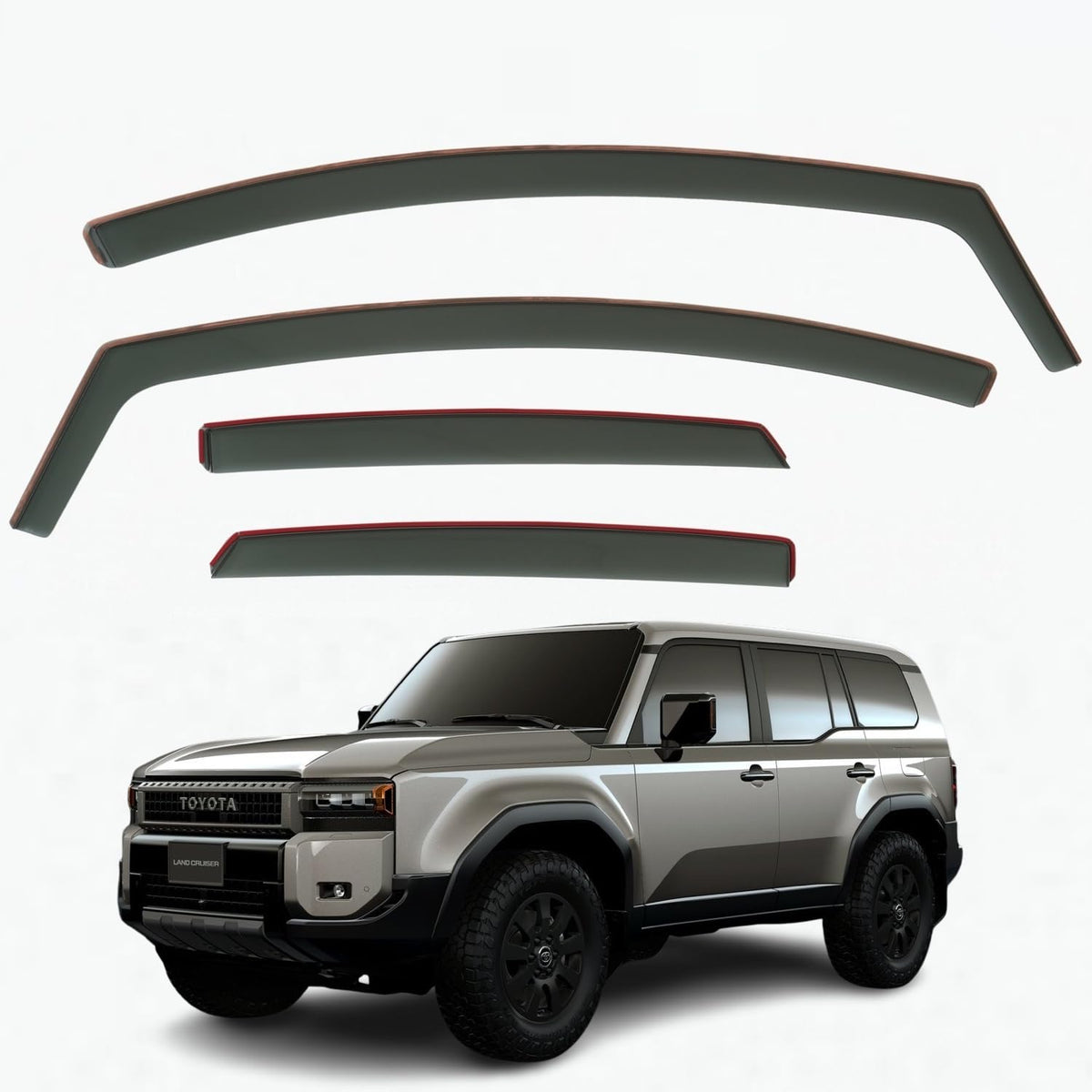 Toyota Land Cruiser Wind Deflectors 2024–2027, In-Channel