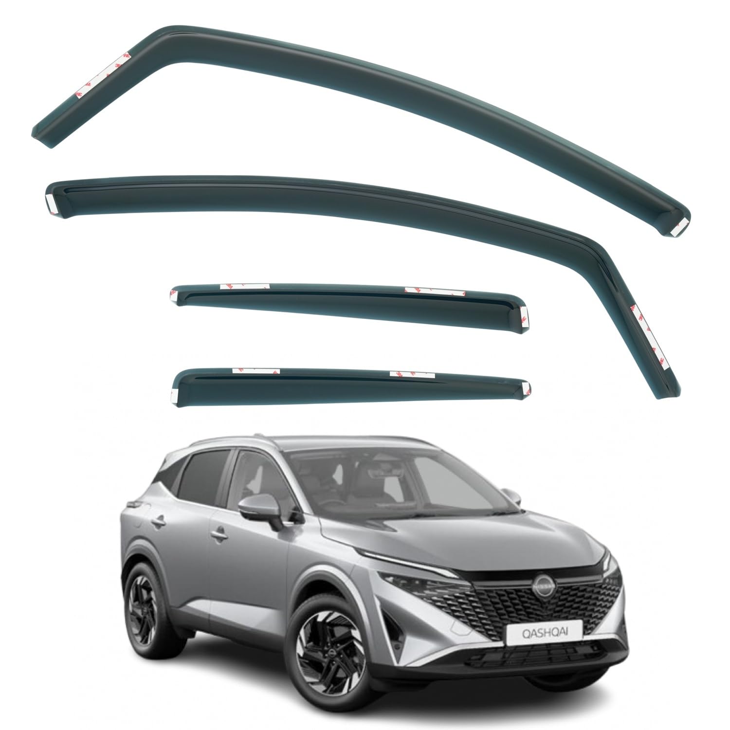 Nissan Qashqai Wind Deflectors 2022–2026, In-Channel