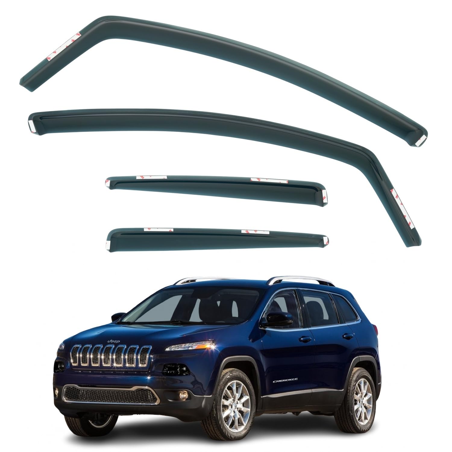 Jeep Cherokee Wind Deflectors 2014–2019, In-Channel