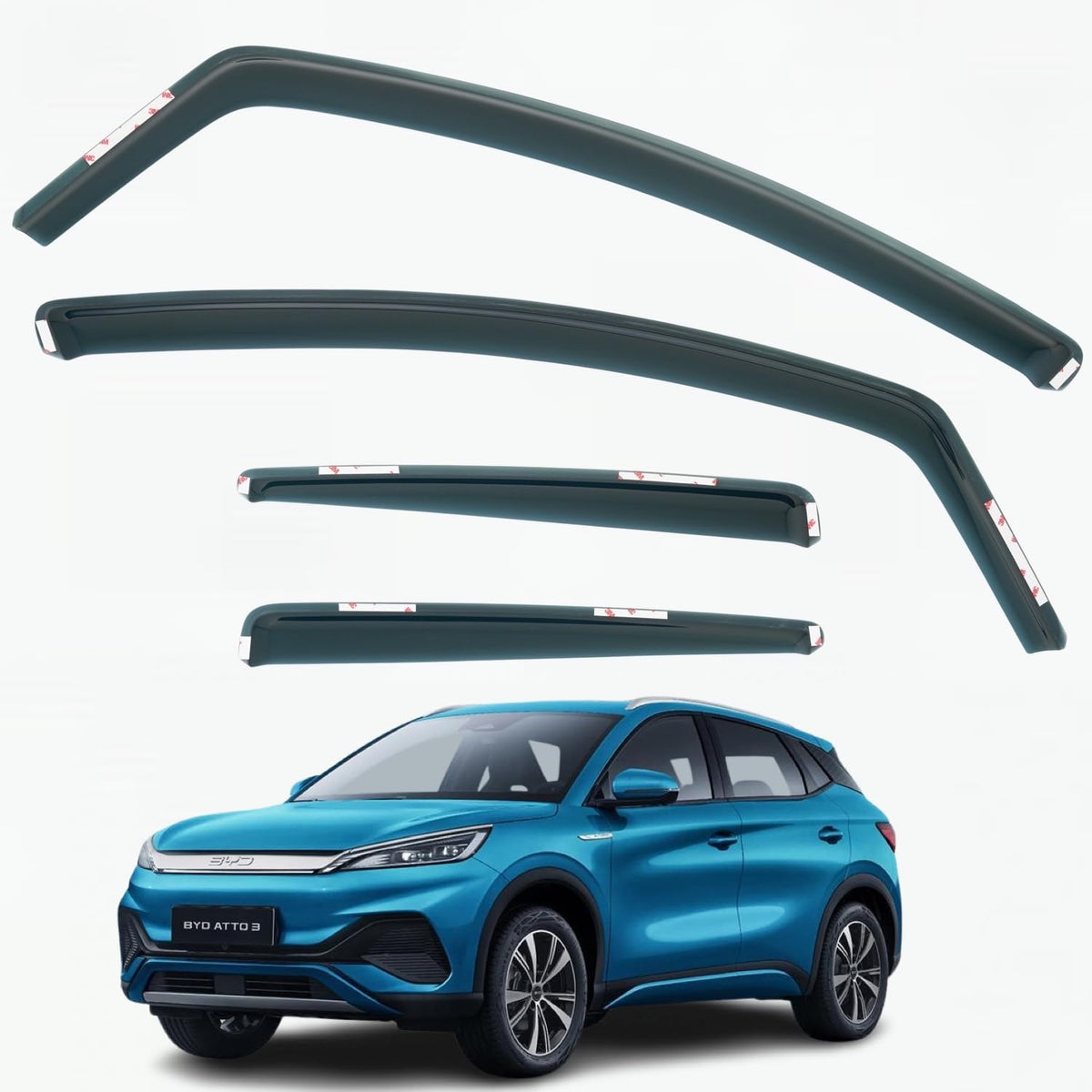 BYD Atto 3 Wind Deflectors 2023–2026, In-Channel