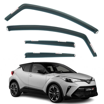 Set Of 4 Wind Deflectors Compatible with TOYOTA C-HR 5-door SUV 2016 2017 2018 2019 2020 2021 2022 2023 Models