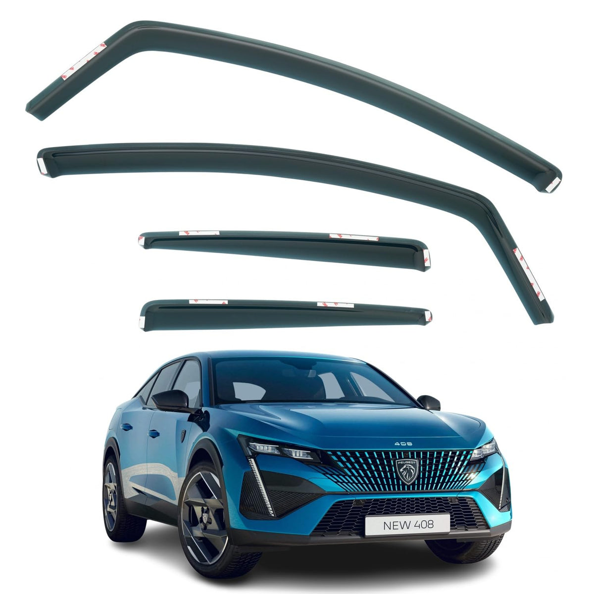 Peugeot 408 Wind Deflectors 2023–2026, In-Channel