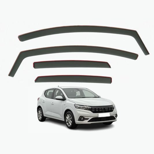 Set Of 4 Wind Deflectors Compatible with DACIA SANDERO & SANDERO STEPWAY III 2021 2022 2023 2024 2025 Models.