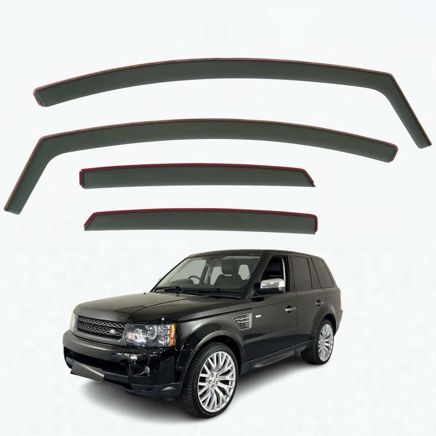 Set Of 4 Wind Deflectors Compatible with RANGE ROVER SPORT L320 2005 2006 2007 2008 2009 2010 2011 2012 Models.