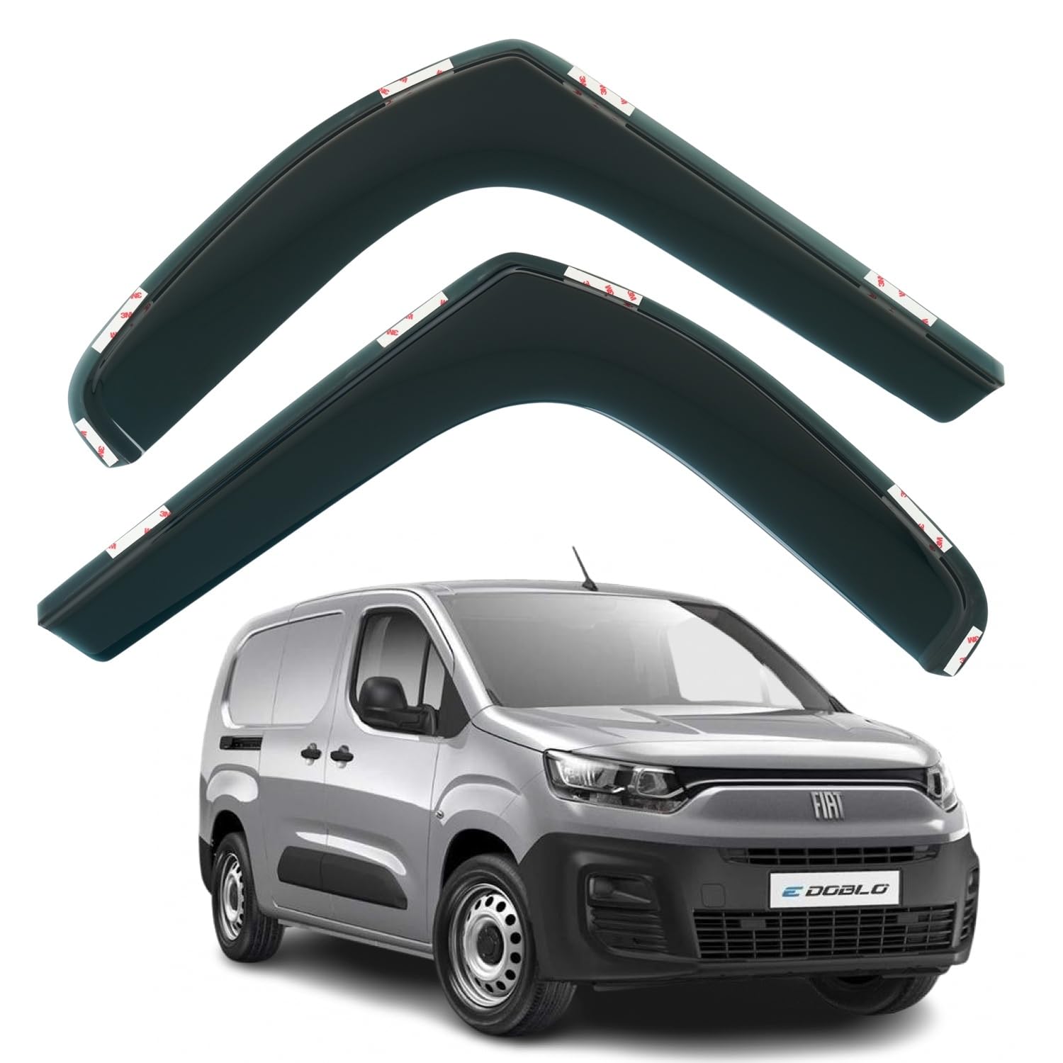 Fiat Doblo MK3 Wind Deflectors 2023–2025, In-Channel
