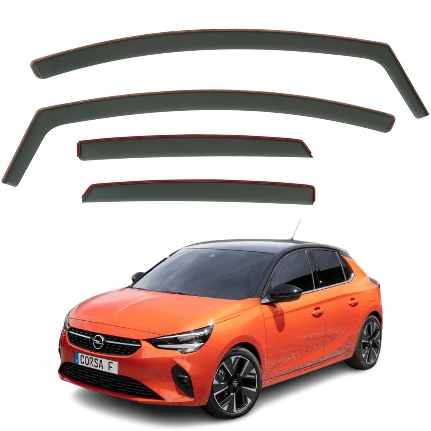 Set Of 4 Wind Deflectors Compatible with VAUXHALL CORSA F/OPEL CORSA F 5-door Hatchback 2020 2021 2022 2023 2024 2025 Models.