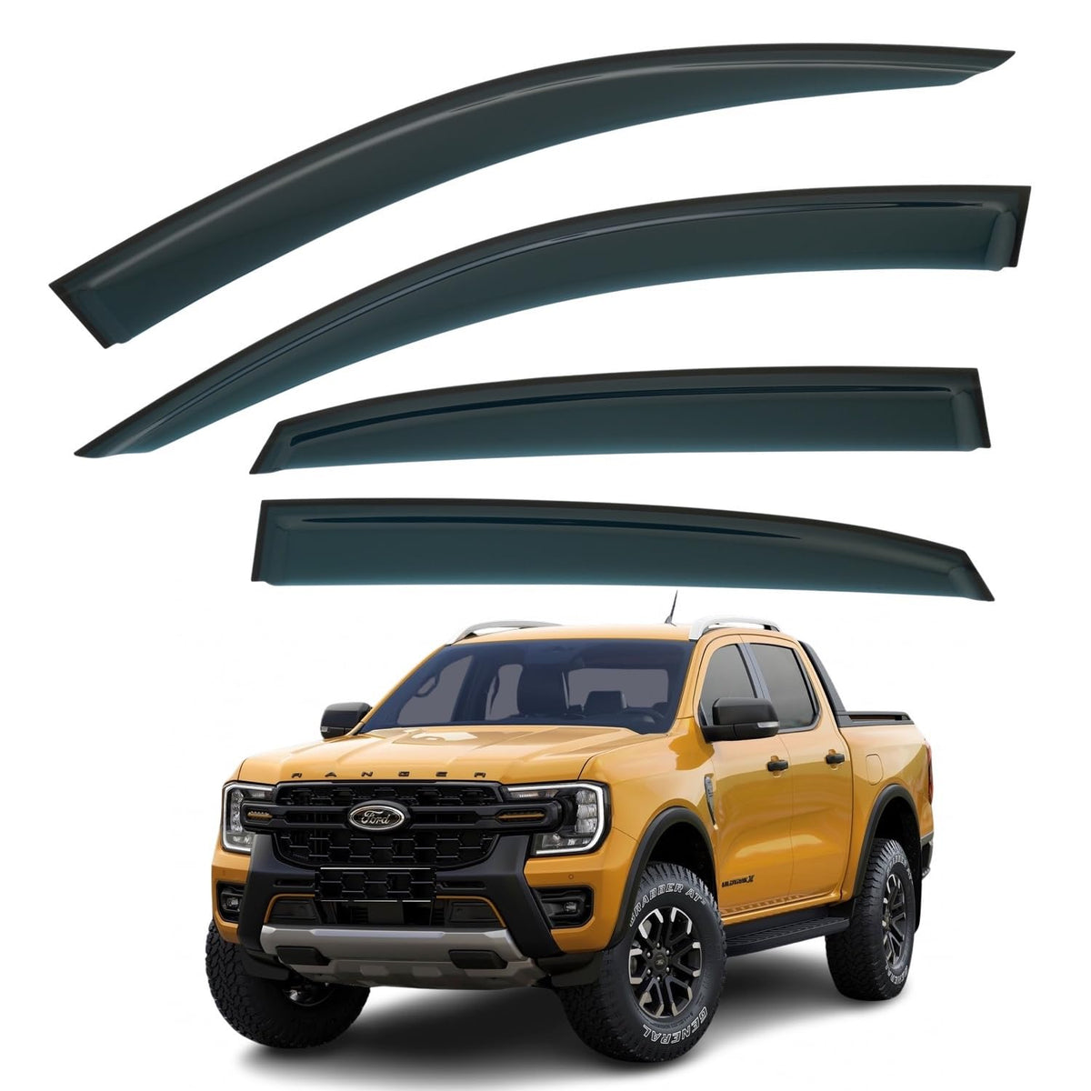 Ford Ranger T6.2 Wind Deflectors 2022–2027, Out-Channel