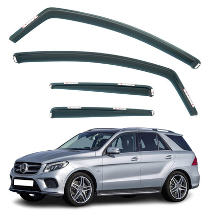 Set Of 4 Wind Deflectors Compatible with MERCEDES-BENZ M-Class ML-Class GLE-Class W166 2012 2013 2014 2015 2016 2017 2018 Models.