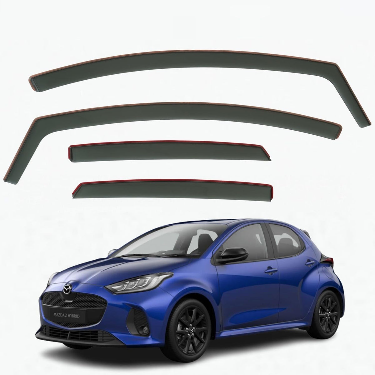 Mazda 2 Wind Deflectors 2022–2027, In-Channel
