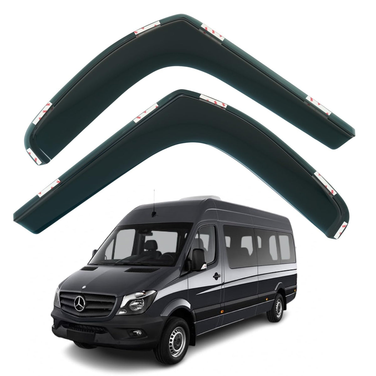 Mercedes-Benz Sprinter W906 Wind Deflectors 2006–2017, In-Channel