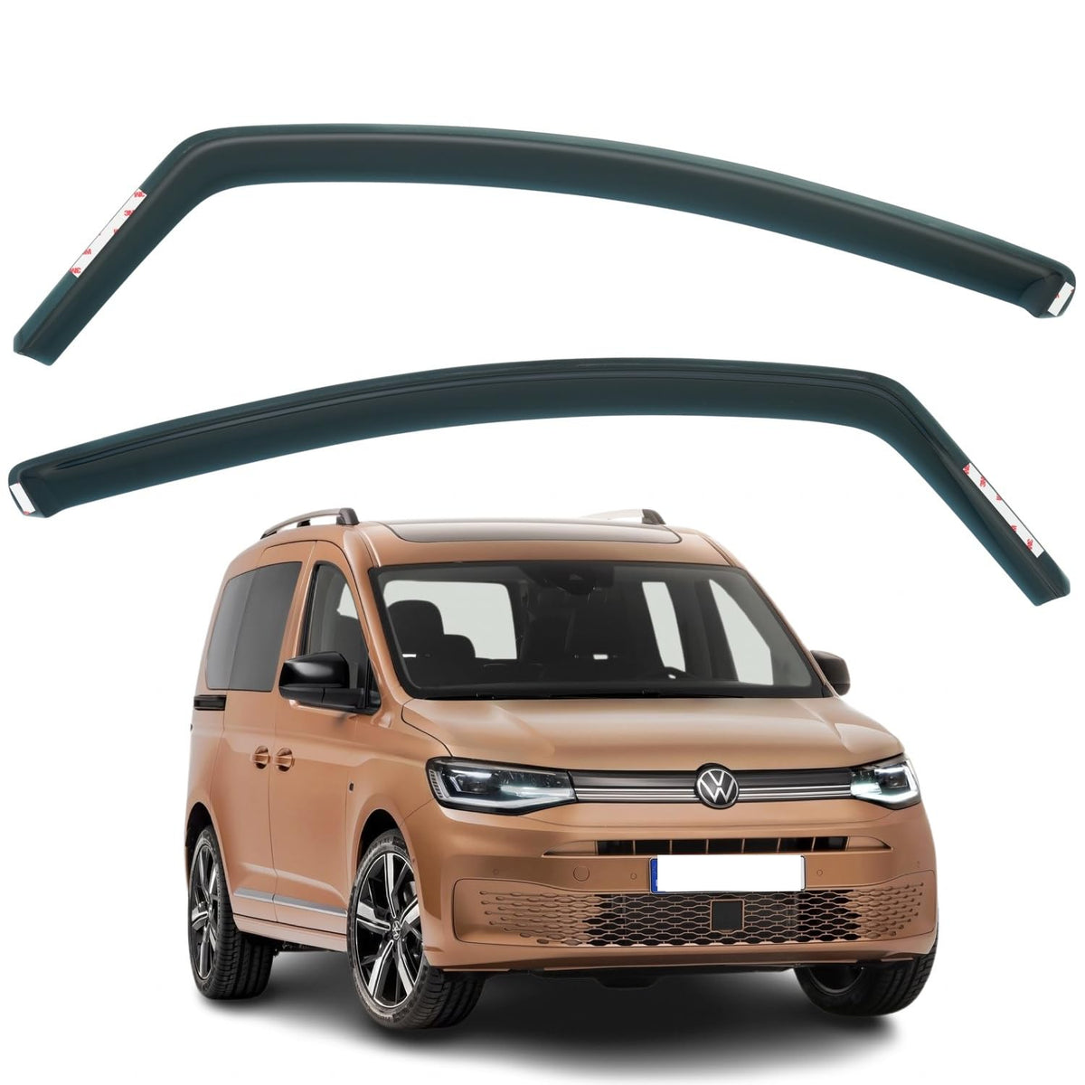 Volkswagen Caddy Wind Deflectors 2021–2027, In-Channel