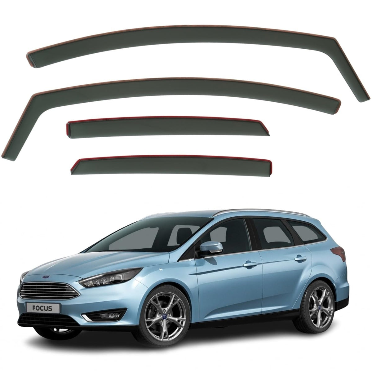 Ford Focus MK3 Wind Deflectors 2011–2018, In-Channel