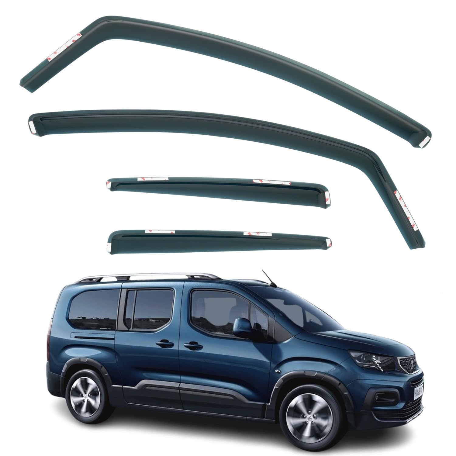 Fiat Doblo MK3 Wind Deflectors 2023–2025, In-Channel