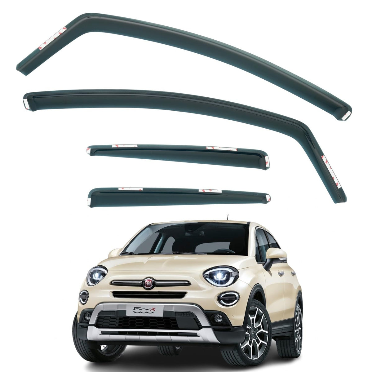Fiat 500X Wind Deflectors 2015–2024, In-Channel