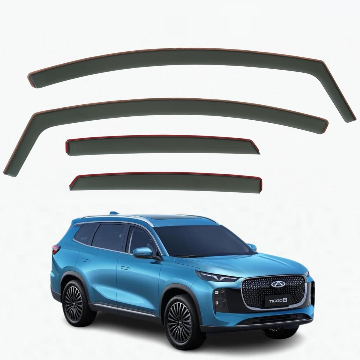 Chery Tiggo 8 Wind Deflectors 2025–2027, In-Channel