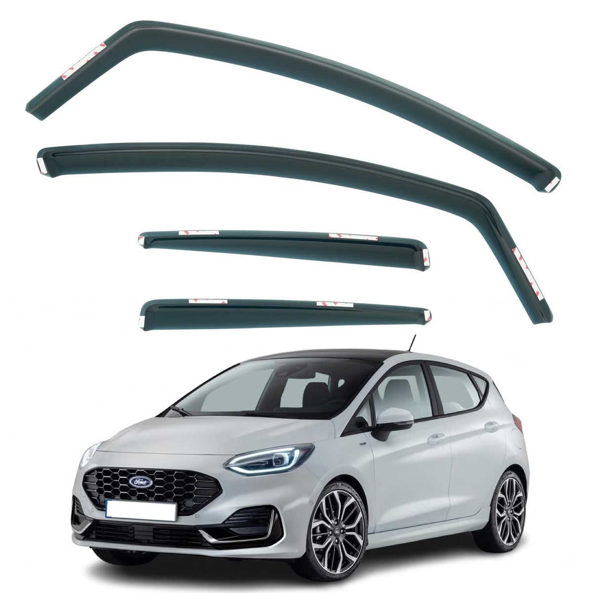 Ford Fiesta Mk8 Wind Deflectors 2017–2025, In-Channel