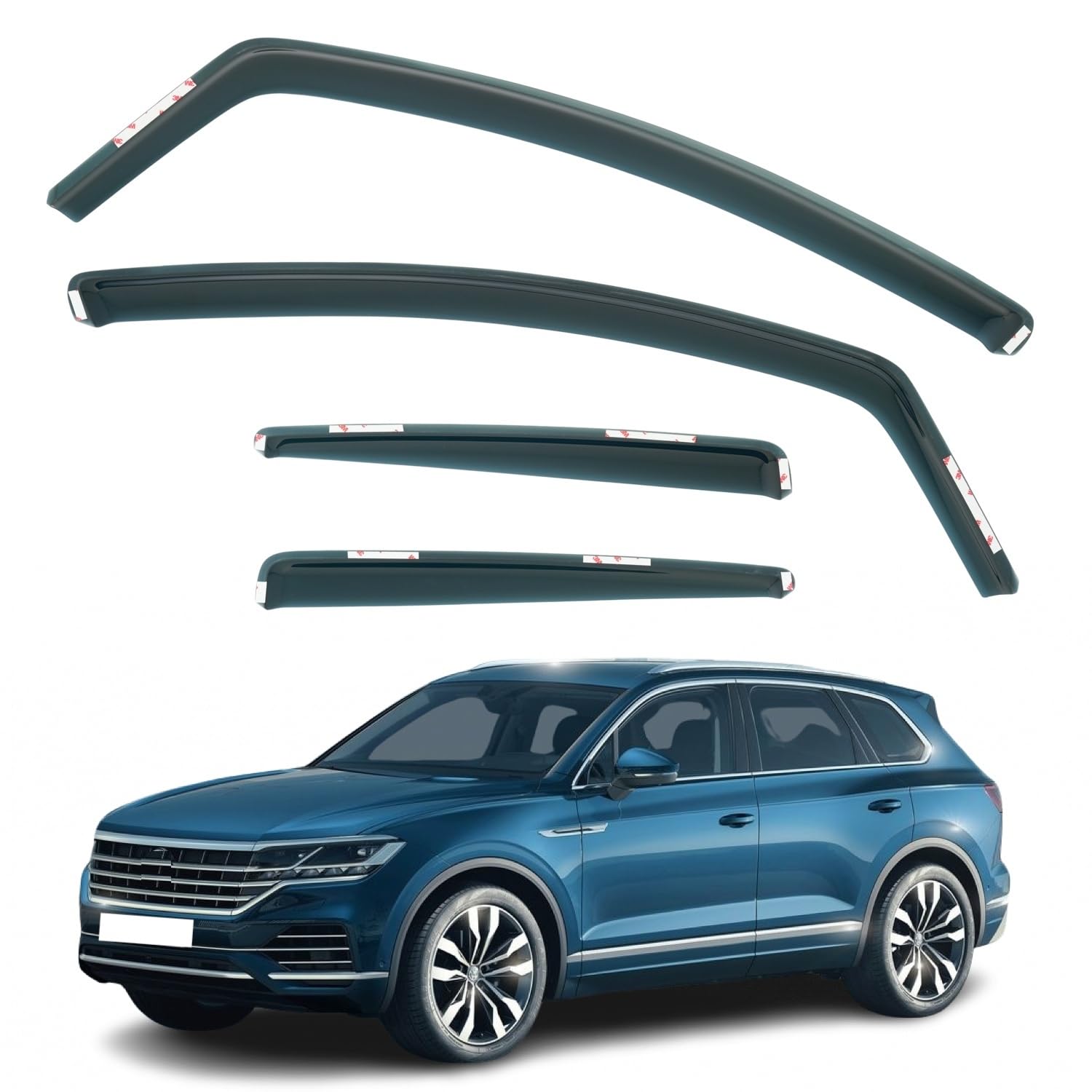 Volkswagen Touareg MK3 Wind Deflectors 2019–2025, In-Channel