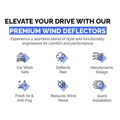 AirFlux Set Of 4 Wind Deflectors Compatible with SKODA OCTAVIA 5-door Hatchback/Liftback 2020 2021 2022 2023 2024 2025 Models.