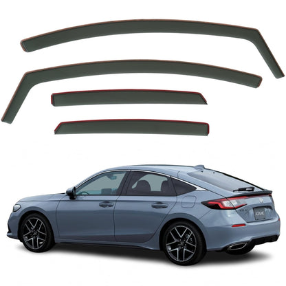 Set Of 4 Wind Deflectors Compatible with HONDA CIVIC 5-door Hatchback Type R 2022 2023 2024 2025 2026 Models.