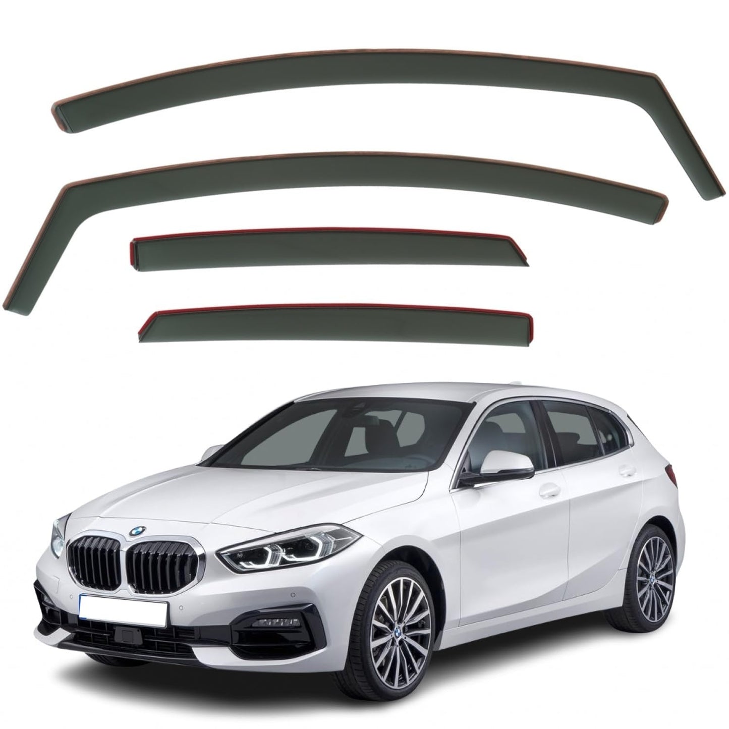 Set Of 4 Wind Deflectors Compatible with BMW 1-Series F40 5-door Hatchback 2020 2021 2022 2023 2024 2025 Models.