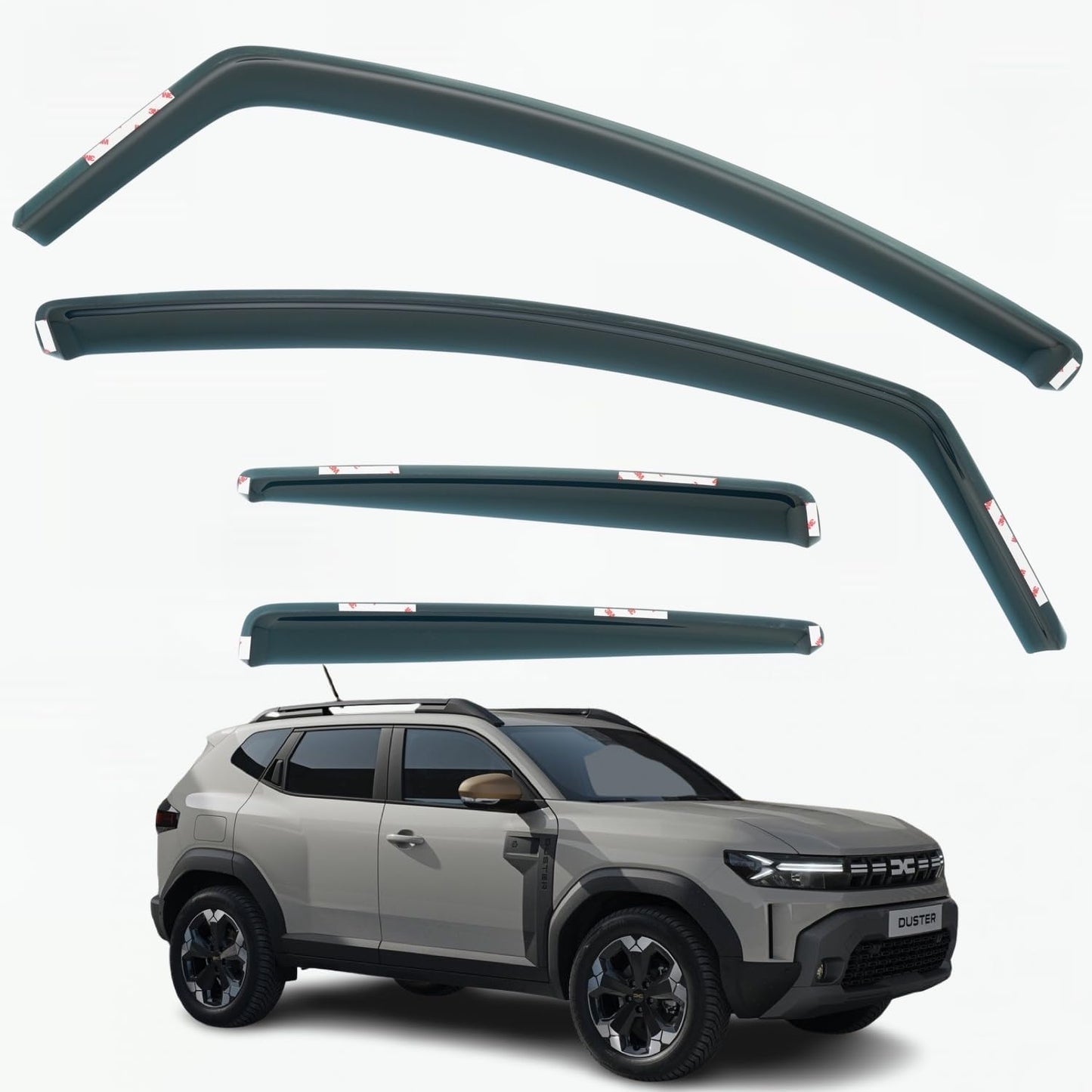 Set Of 4 Wind Deflectors For DACIA DUSTER MK3 2024 2025 2026 Models. New Duster Rain Deflectors, New Duster Window Visors.