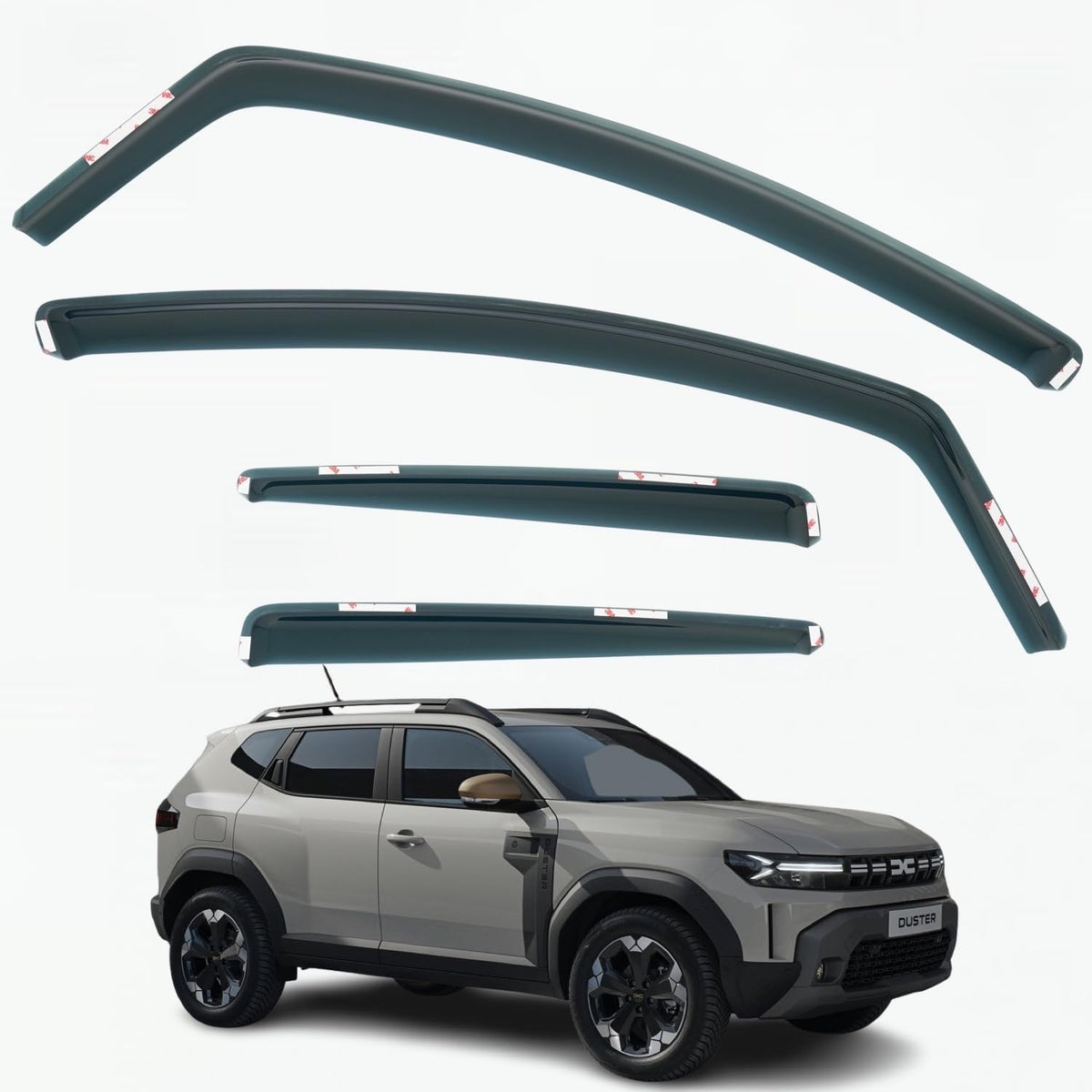Dacia Duster MK3 Wind Deflectors 2024–2026, In-Channel