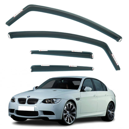 Set Of 4 Wind Deflectors Compatible with BMW 3 Series M3 E90 4-door SALOON 2005 2006 2007 2008 2009 2010 2011 Models.