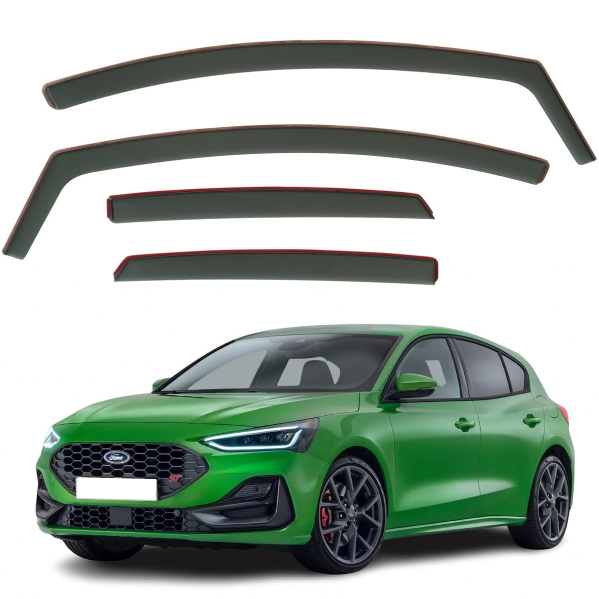 Ford Focus MK4 Wind Deflectors 2018–2025, In-Channel