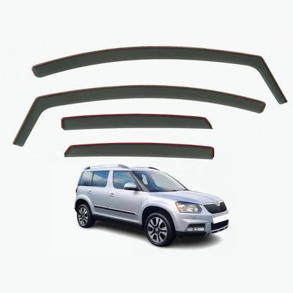 Set Of 4 Wind Deflectors Compatible with SKODA YETI 5-door SUV 2009 2010 2011 2012 2013 2014 2015 2016 2017 Models.