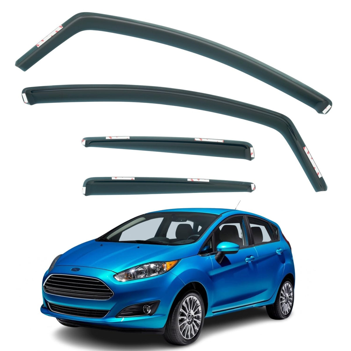Ford Fiesta MK7 Wind Deflectors 2008–2017, In-Channel