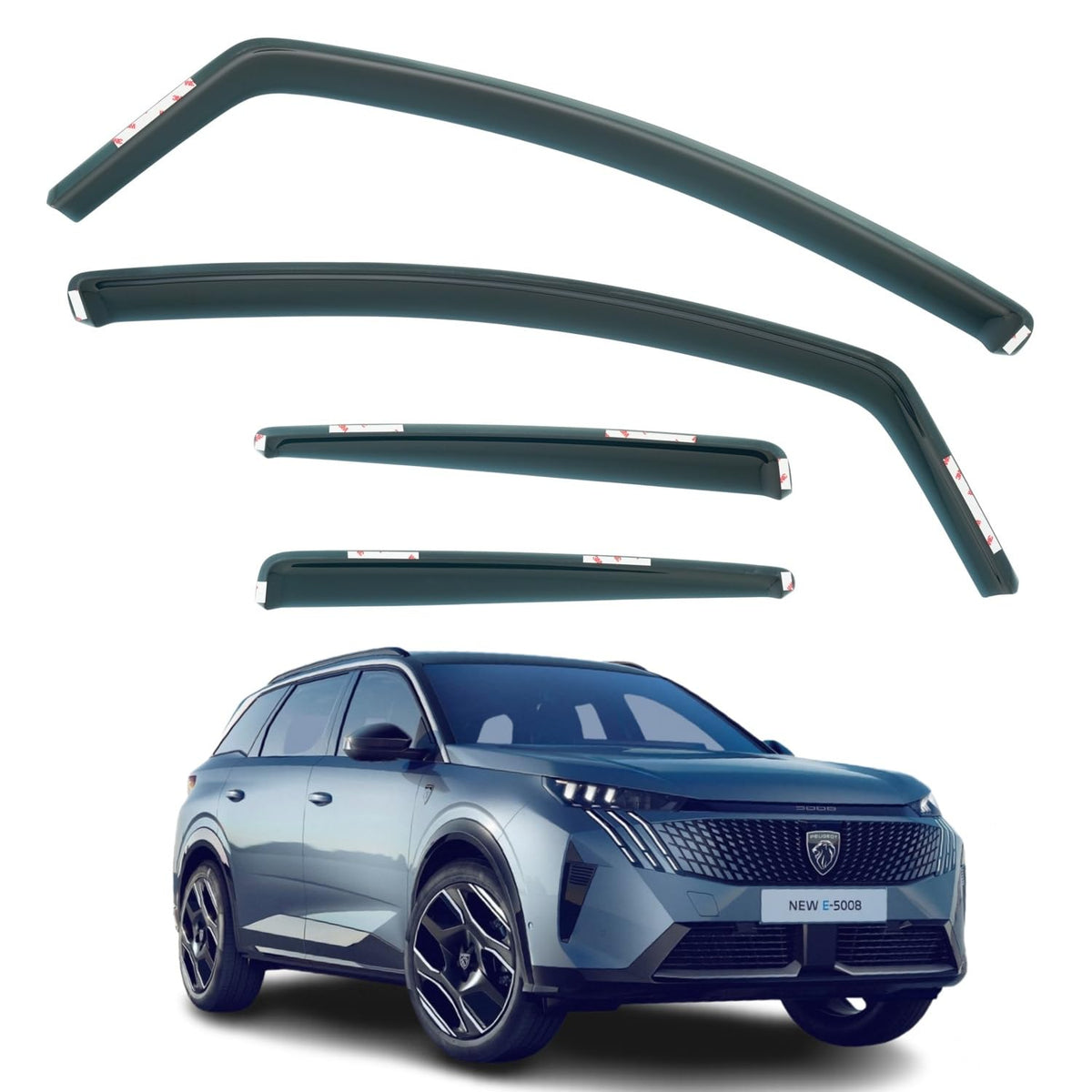 Peugeot e-5008 MK3 Wind Deflectors 2024–2026, In-Channel