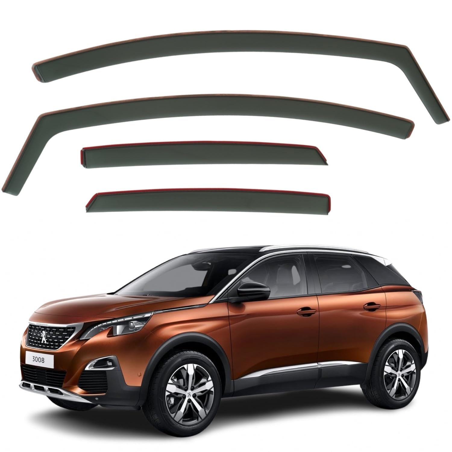 Peugeot 3008 MK2 Wind Deflectors 2017–2024, In-Channel