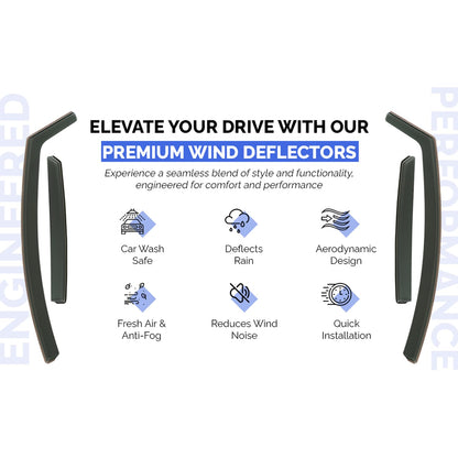 Set Of 4 Wind Deflectors Compatible with SKODA KODIAQ 5-door SUV 2024 2025 2026 Models.