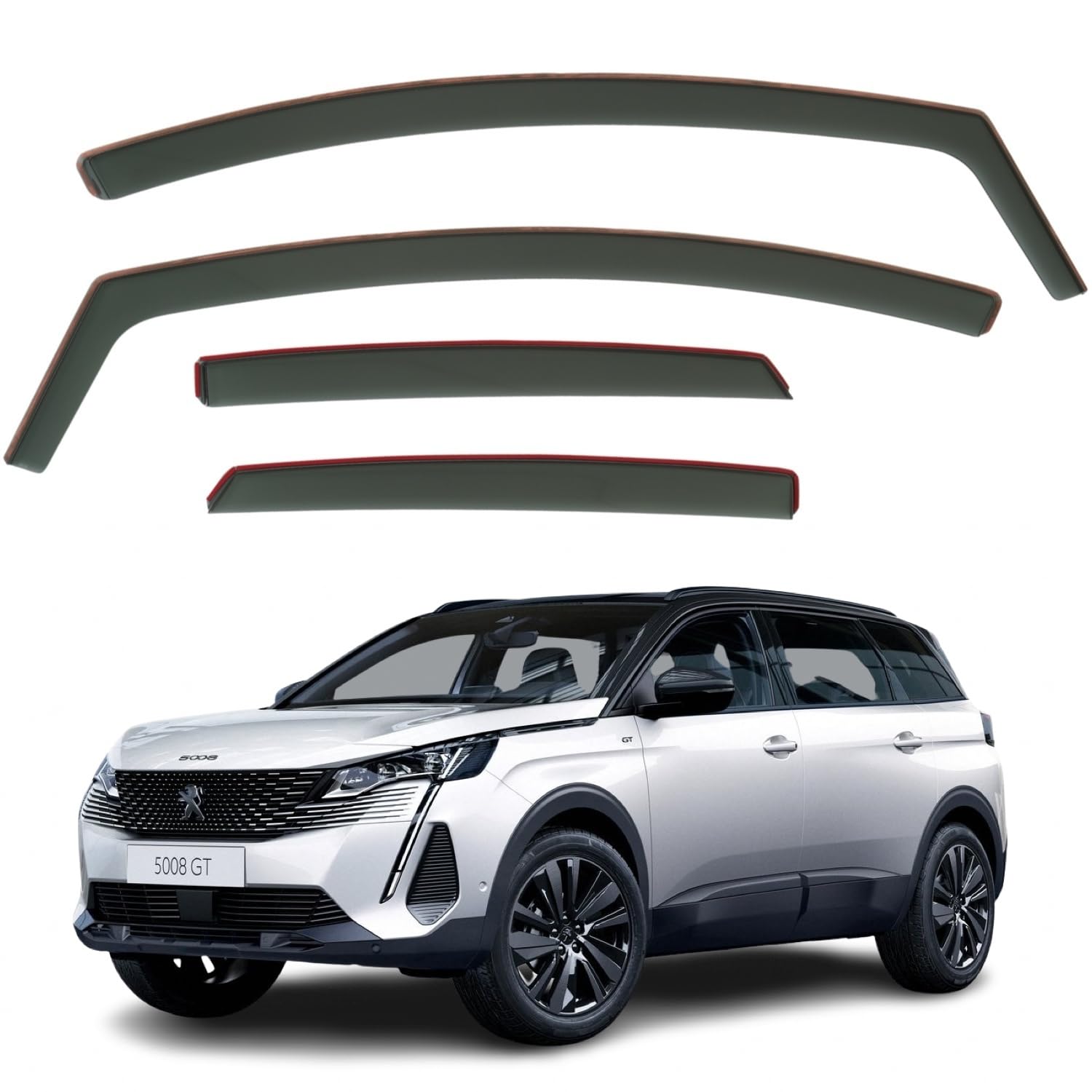 Peugeot 5008 MK2 Wind Deflectors 2017–2024, In-Channel