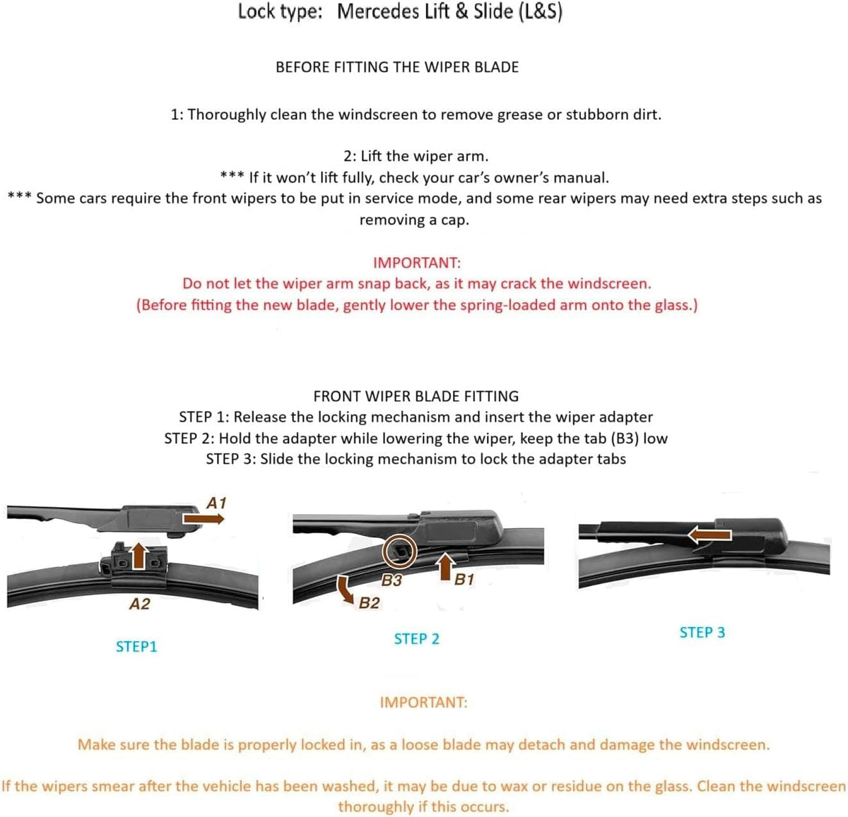 Wiper Blades, Mercedes-Benz G-Class 2018–2024