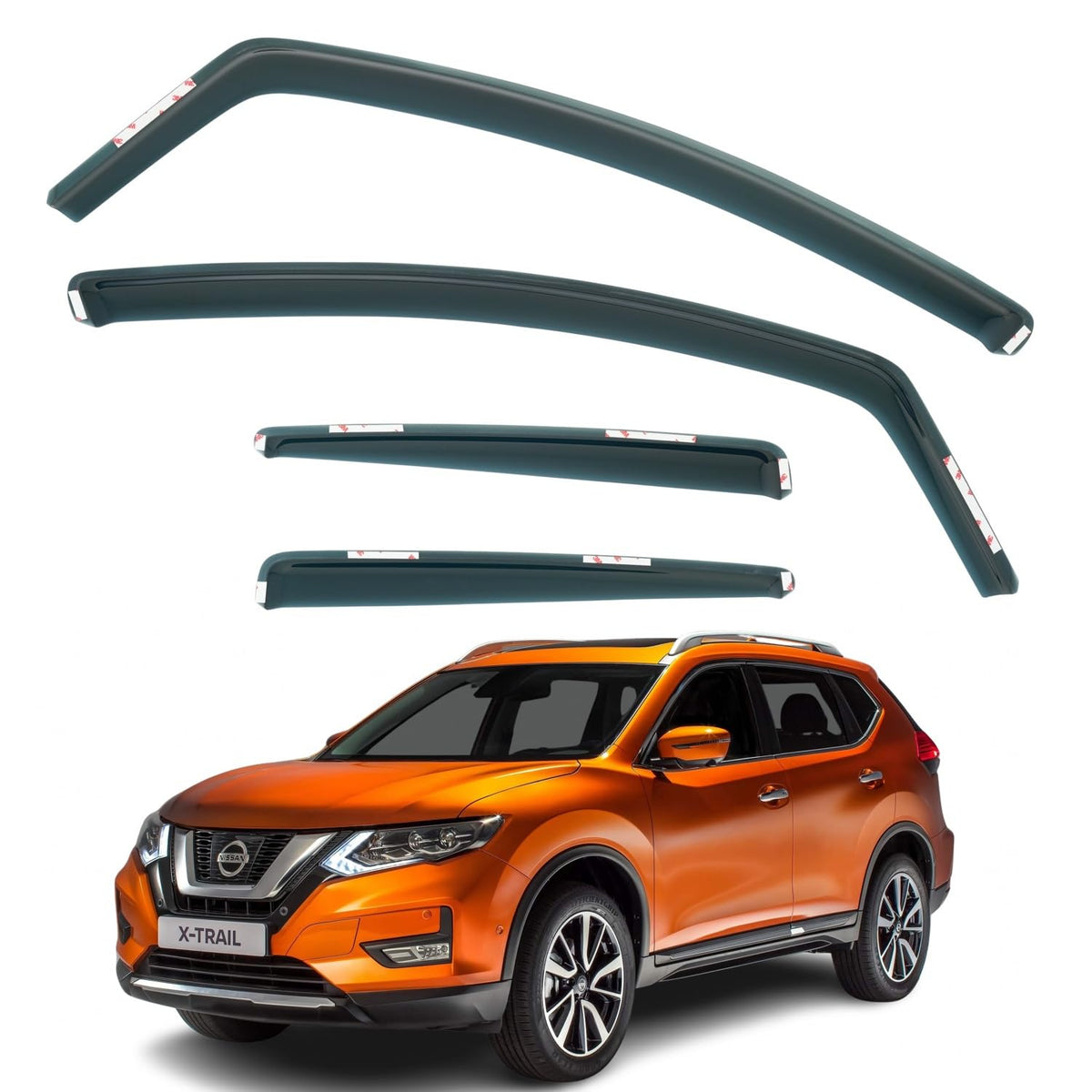 Nissan X-Trail T32 Wind Deflectors 2014–2021, In-Channel