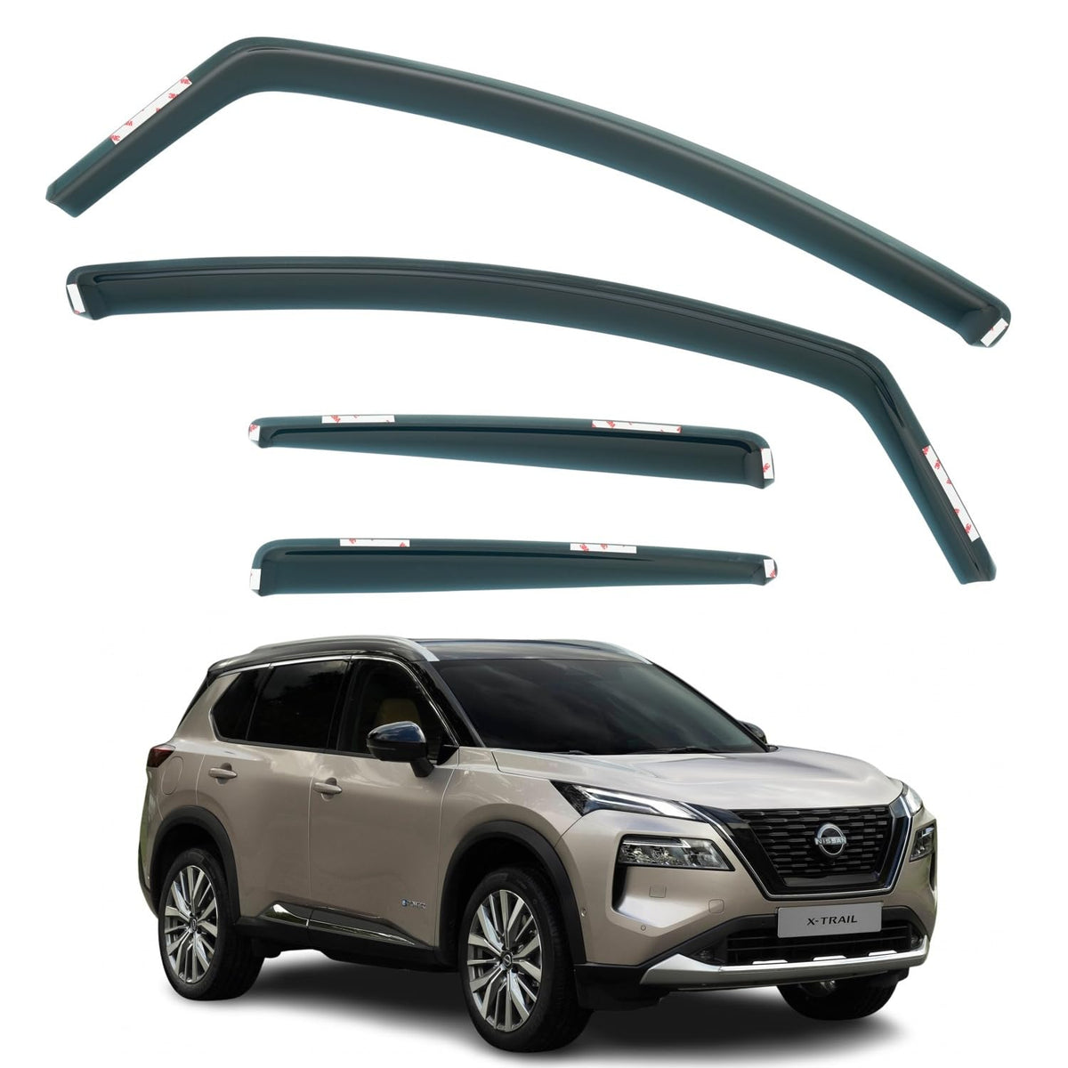 Nissan X-Trail T33 Wind Deflectors 2022–2026, In-Channel