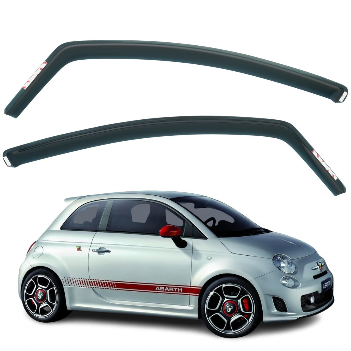 Abarth 500 Wind Deflectors 2007–2023, In-Channel