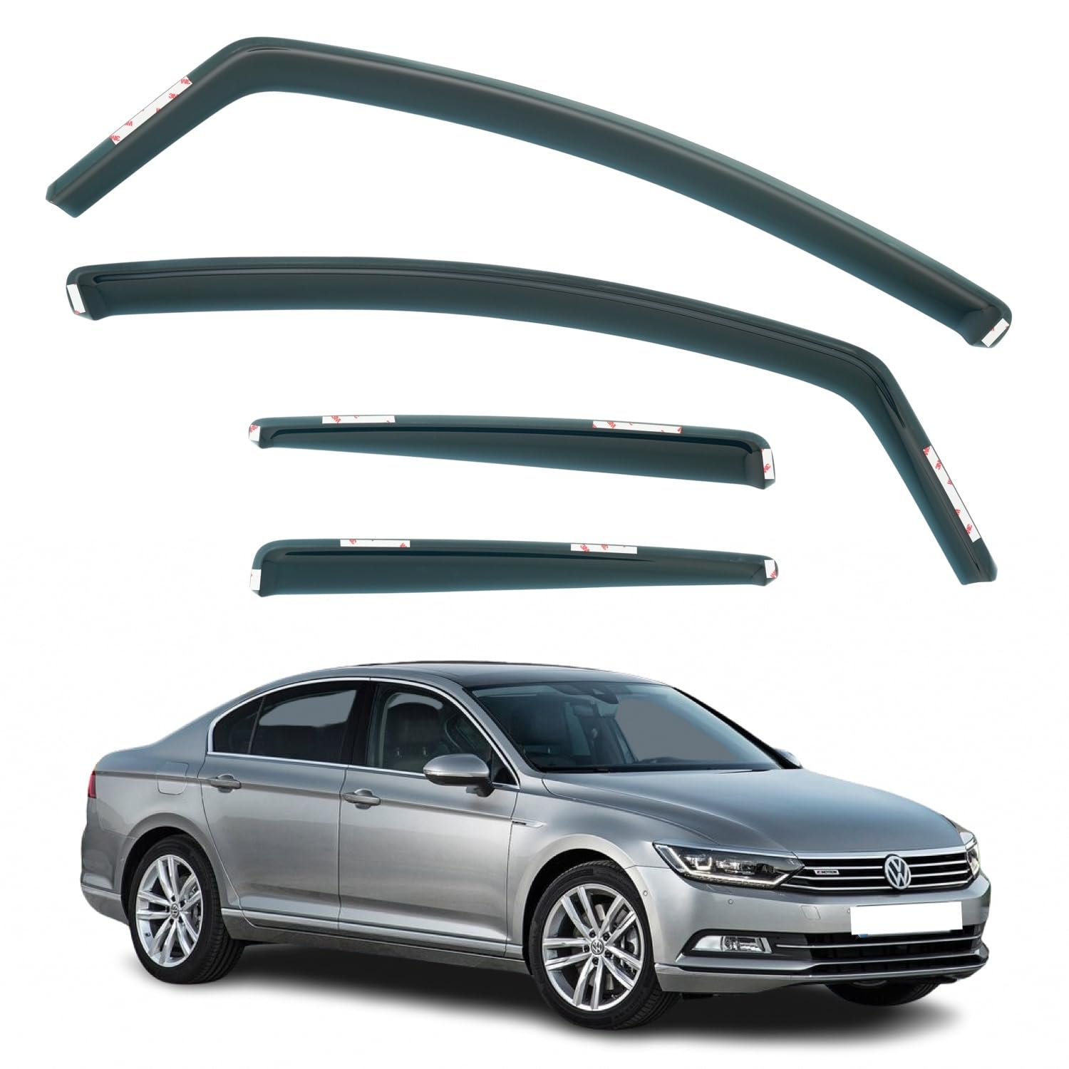 Volkswagen Passat B8 Wind Deflectors 2015–2022, In-Channel