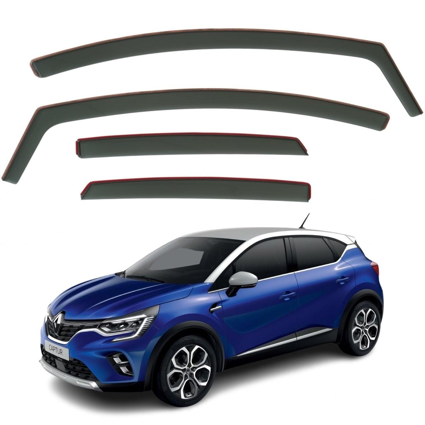 Set Of 4 Wind Deflectors Compatible with RENAULT CAPTUR mk2 2020 2021 2022 2023 2024 2025 Models