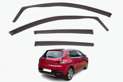 Set Of 4 Wind Deflectors Compatible with PEUGEOT 3008 MK1 2009 2010 2011 2012 2013 2014 2015 2016 Models.