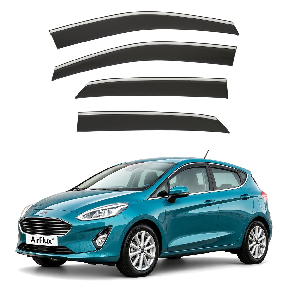 AirFlux wind deflectors for Ford Fiesta Mk8 2017 to 2023