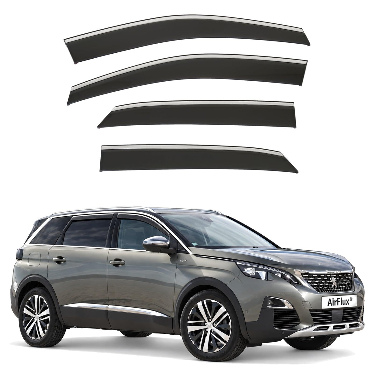 AirFlux wind deflectors for Peugeot 5008 Mk2 2017 to 2024