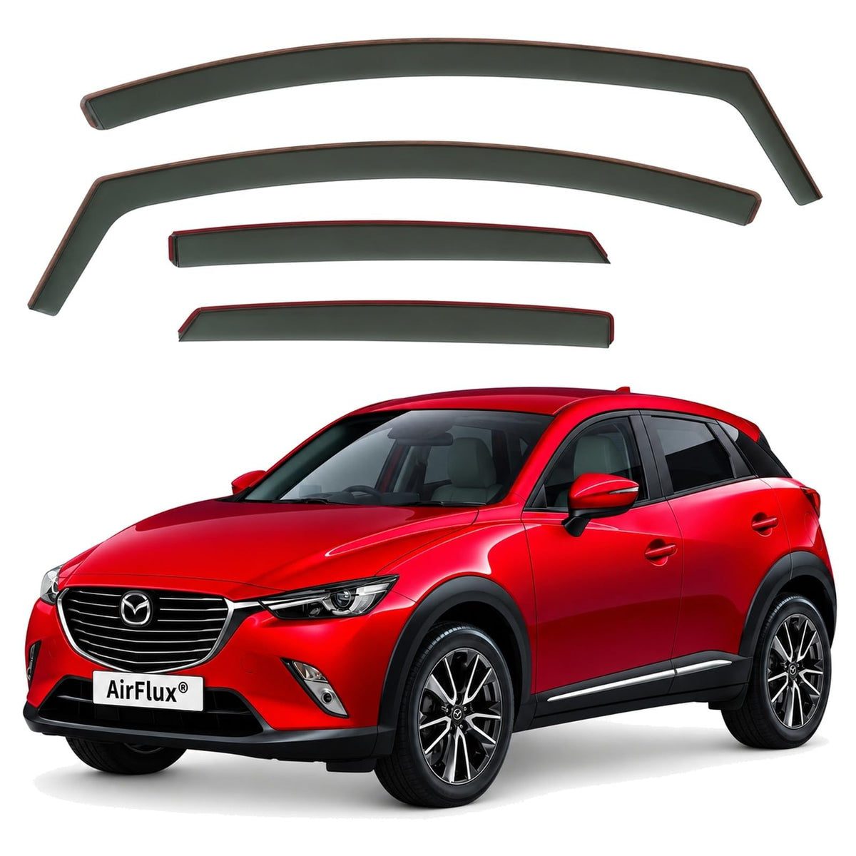 AirFlux wind deflectors for Mazda CX-3 2015 to 2021