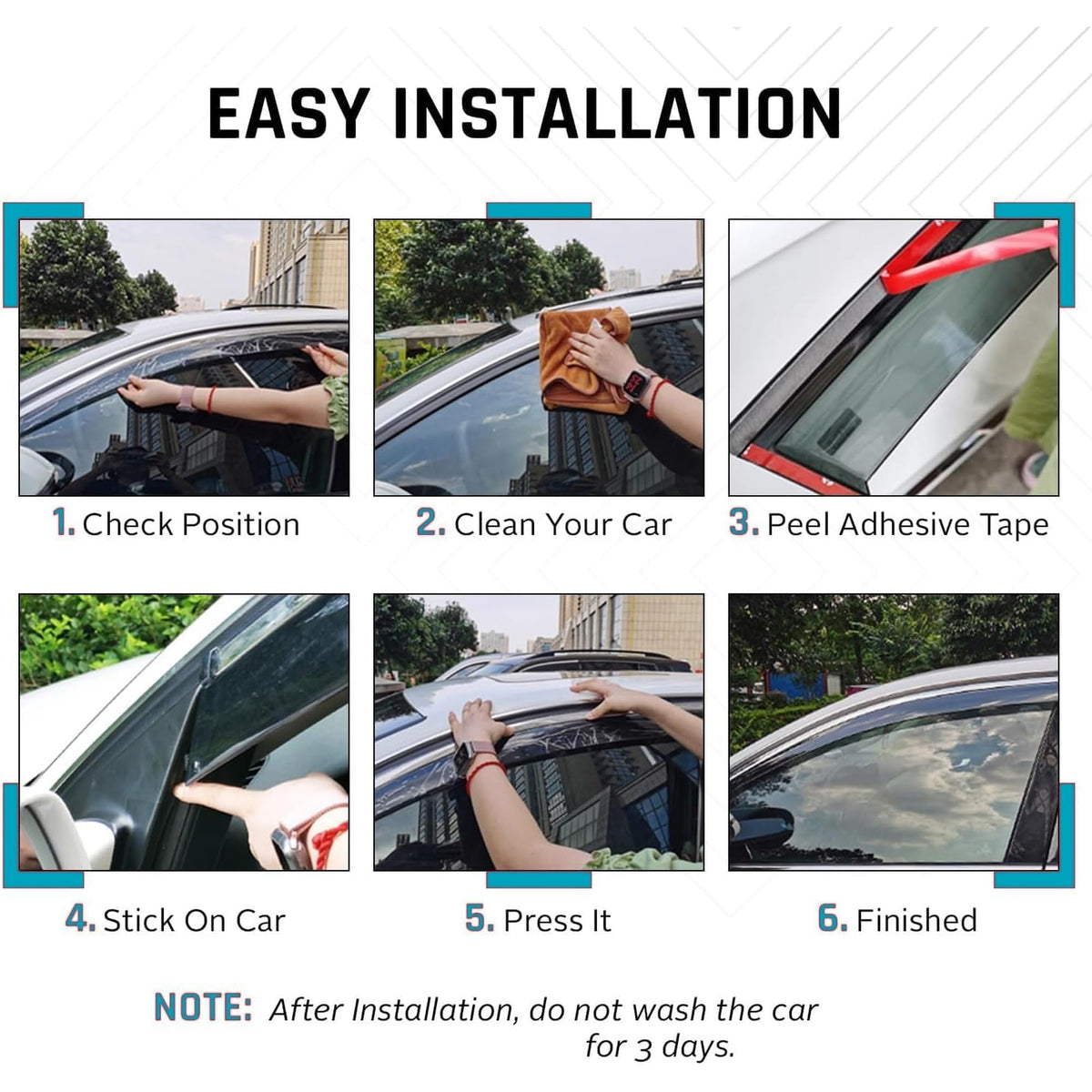 Tesla Model 3 Wind Deflectors 2019–2027, Out-Channel